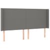 Cabecero Cama | Panel De Cabecera Con Led De Tela Gris Oscuro 183x16x118/128 Cm Cfw404117