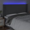 Cabecero Cama | Panel De Cabecera Con Led De Tela Gris Oscuro 183x16x118/128 Cm Cfw404117