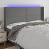 Cabecero Cama | Panel De Cabecera Con Led De Tela Gris Oscuro 183x16x118/128 Cm Cfw751276