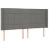 Cabecero Cama | Panel De Cabecera Con Led De Tela Gris Oscuro 183x16x118/128 Cm Cfw713074