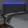 Cabecero Cama | Panel De Cabecera Con Led De Tela Gris Oscuro 183x16x118/128 Cm Cfw663280