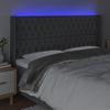 Cabecero Cama | Panel De Cabecera Con Led De Tela Gris Oscuro 183x16x118/128 Cm Cfw965809