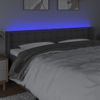 Cabecero Cama | Panel De Cabecera Con Led De Tela Gris Oscuro 183x16x78/88 Cm Cfw367770