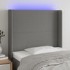 Cabecero Cama | Panel De Cabecera Con Led De Tela Gris Oscuro 83x16x118/128 Cm Cfw622148