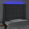 Cabecero Cama | Panel De Cabecera Con Led De Tela Gris Oscuro 83x16x118/128 Cm Cfw347123