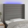 Cabecero Cama | Panel De Cabecera Con Led De Tela Gris Oscuro 83x16x118/128 Cm Cfw898735