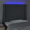 Cabecero Cama | Panel De Cabecera Con Led De Tela Gris Oscuro 83x16x118/128 Cm Cfw898735