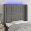 Cabecero Cama | Panel De Cabecera Con Led De Tela Gris Oscuro103x16x118/128 Cm Cfw479351