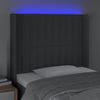 Cabecero Cama | Panel De Cabecera Con Led De Tela Gris Oscuro103x16x118/128 Cm Cfw479351