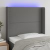 Cabecero Cama | Panel De Cabecera Con Led De Tela Gris Oscuro103x16x118/128 Cm Cfw196920