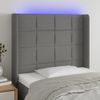 Cabecero Cama | Panel De Cabecera Con Led De Tela Gris Oscuro103x16x118/128 Cm Cfw400105