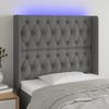 Cabecero Cama | Panel De Cabecera Con Led De Tela Gris Oscuro103x16x118/128 Cm Cfw409156