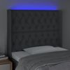 Cabecero Cama | Panel De Cabecera Con Led De Tela Gris Oscuro103x16x118/128 Cm Cfw409156