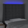 Cabecero Cama | Panel De Cabecera Con Led De Tela Gris Oscuro103x16x118/128 Cm Cfw754643