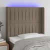 Cabecero Cama | Panel De Cabecera Con Led De Tela Gris Taupe 103x16x118/128 Cm Cfw239298