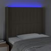 Cabecero Cama | Panel De Cabecera Con Led De Tela Gris Taupe 103x16x118/128 Cm Cfw239298