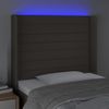 Cabecero Cama | Panel De Cabecera Con Led De Tela Gris Taupe 103x16x118/128 Cm Cfw611484