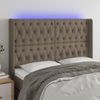 Cabecero Cama | Panel De Cabecera Con Led De Tela Gris Taupe 147x16x118/128 Cm Cfw526651