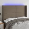 Cabecero Cama | Panel De Cabecera Con Led De Tela Gris Taupe 147x16x118/128 Cm Cfw843857