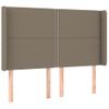 Cabecero Cama | Panel De Cabecera Con Led De Tela Gris Taupe 147x16x118/128 Cm Cfw843857