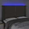 Cabecero Cama | Panel De Cabecera Con Led De Tela Gris Taupe 147x16x118/128 Cm Cfw843857