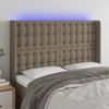 Cabecero Cama | Panel De Cabecera Con Led De Tela Gris Taupe 147x16x118/128 Cm Cfw769241