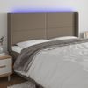 Cabecero Cama | Panel De Cabecera Con Led De Tela Gris Taupe 163x16x118/128 Cm Cfw373886