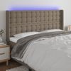 Cabecero Cama | Panel De Cabecera Con Led De Tela Gris Taupe 183x16x118/128 Cm Cfw251357