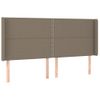 Cabecero Cama | Panel De Cabecera Con Led De Tela Gris Taupe 183x16x118/128 Cm Cfw617900