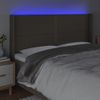 Cabecero Cama | Panel De Cabecera Con Led De Tela Gris Taupe 203x16x118/128 Cm Cfw424237