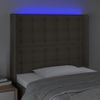 Cabecero Cama | Panel De Cabecera Con Led De Tela Gris Taupe 83x16x118/128 Cm Cfw934128