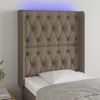 Cabecero Cama | Panel De Cabecera Con Led De Tela Gris Taupe 83x16x118/128 Cm Cfw252053