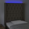 Cabecero Cama | Panel De Cabecera Con Led De Tela Gris Taupe 83x16x118/128 Cm Cfw252053