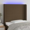 Cabecero Cama | Panel De Cabecera Con Led De Tela Marrón Oscuro 103x16x118/128 Cm Cfw839024