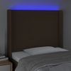 Cabecero Cama | Panel De Cabecera Con Led De Tela Marrón Oscuro 103x16x118/128 Cm Cfw839024