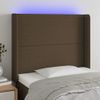 Cabecero Cama | Panel De Cabecera Con Led De Tela Marrón Oscuro 103x16x118/128 Cm Cfw536214