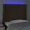 Cabecero Cama | Panel De Cabecera Con Led De Tela Marrón Oscuro 103x16x118/128 Cm Cfw536214