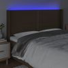 Cabecero Cama | Panel De Cabecera Con Led De Tela Marrón Oscuro 163x16x118/128 Cm Cfw417455