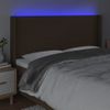 Cabecero Cama | Panel De Cabecera Con Led De Tela Marrón Oscuro 183x16x118/128 Cm Cfw598107