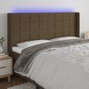 Cabecero Cama | Panel De Cabecera Con Led De Tela Marrón Oscuro 183x16x118/128 Cm Cfw578857