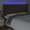 Cabecero Cama | Panel De Cabecera Con Led De Tela Marrón Oscuro 183x16x118/128 Cm Cfw578857