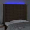 Cabecero Cama | Panel De Cabecera Con Led De Tela Marrón Oscuro 83x16x118/128 Cm Cfw863858