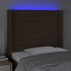 Cabecero Cama | Panel De Cabecera Con Led De Tela Marrón Oscuro 93x16x118/128 Cm Cfw502151