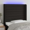 Cabecero Cama | Panel De Cabecera Con Led De Tela Negro 103x16x118/128 Cm Cfw738324