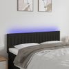 Cabecero Cama | Panel De Cabecera Con Led De Tela Negro 144x5x78/88 Cm Cfw547207