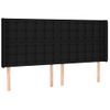 Cabecero Cama | Panel De Cabecera Con Led De Tela Negro 163x16x118/128 Cm Cfw619016