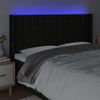 Cabecero Cama | Panel De Cabecera Con Led De Tela Negro 163x16x118/128 Cm Cfw619016