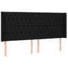 Cabecero Cama | Panel De Cabecera Con Led De Tela Negro 183x16x118/128 Cm Cfw717994