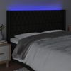 Cabecero Cama | Panel De Cabecera Con Led De Tela Negro 183x16x118/128 Cm Cfw717994