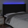 Cabecero Cama | Panel De Cabecera Con Led De Tela Negro 183x16x118/128 Cm Cfw596699